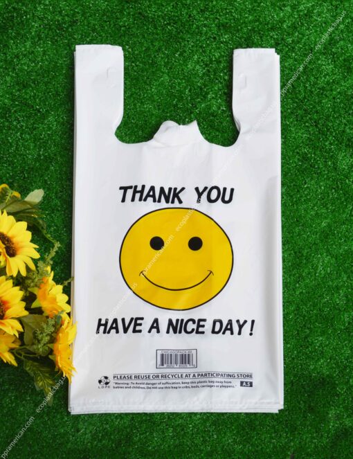 Smile Face Plastic T-shirt Bag